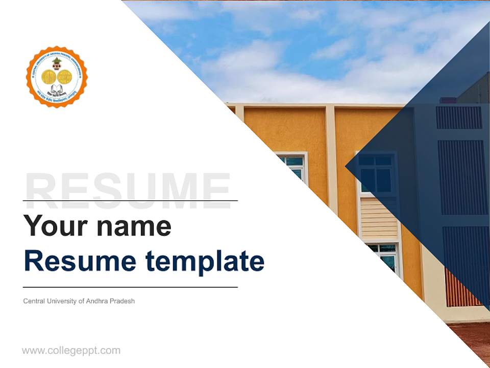 Central University of Andhra Pradesh Resume PPT Template4:3 ratio PPT effect preview image5