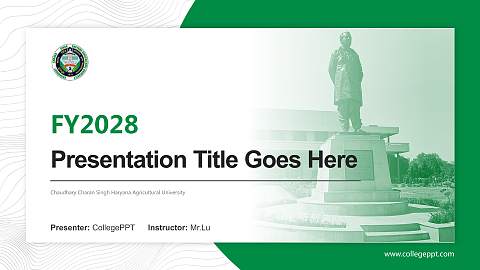 Chaudhary Charan Singh Haryana Agricultural University Academic Presentation/Research Findings Report PPT Template