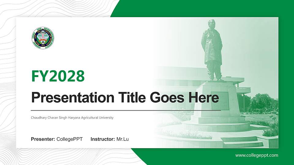 Chaudhary Charan Singh Haryana Agricultural University Academic Presentation/Research Findings Report PPT Template16:9 ratio PPT effect preview image