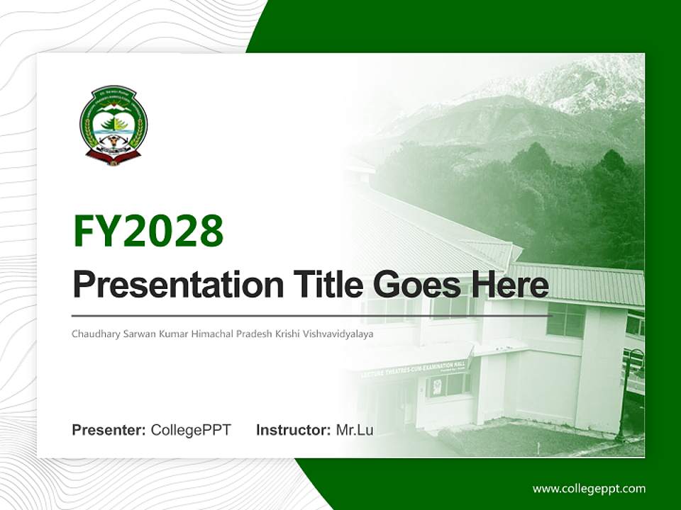 Chaudhary Sarwan Kumar Himachal Pradesh Krishi Vishvavidyalaya Academic Presentation/Research Findings Report PPT Template4:3 ratio PPT effect preview image5