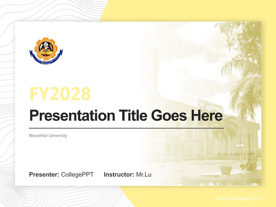 Bharathiar University Academic Presentation/Research Findings Report PPT Template4:3 ratio PPT effect preview image5