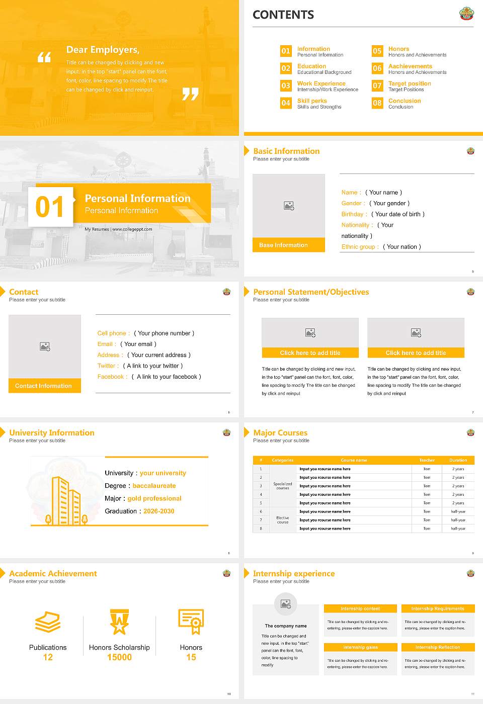 Central Institute of Buddhist Studies Resume PPT Template16:9 ratio PPT effect preview image2