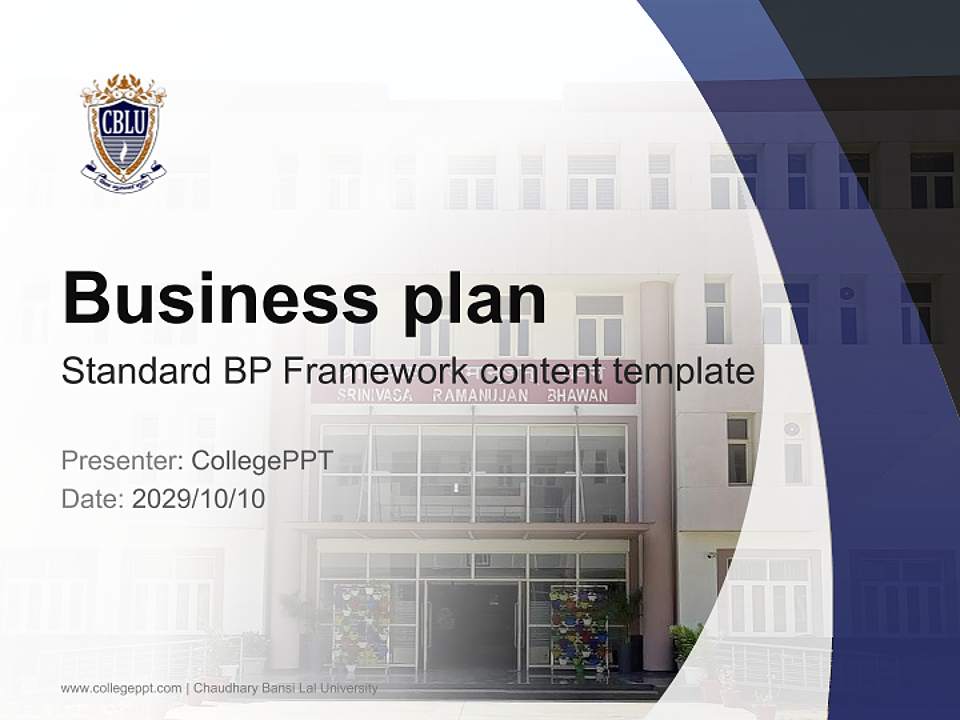 Chaudhary Bansi Lal University Competition/Entrepreneurship Contest PPT Template4:3 ratio PPT effect preview image9