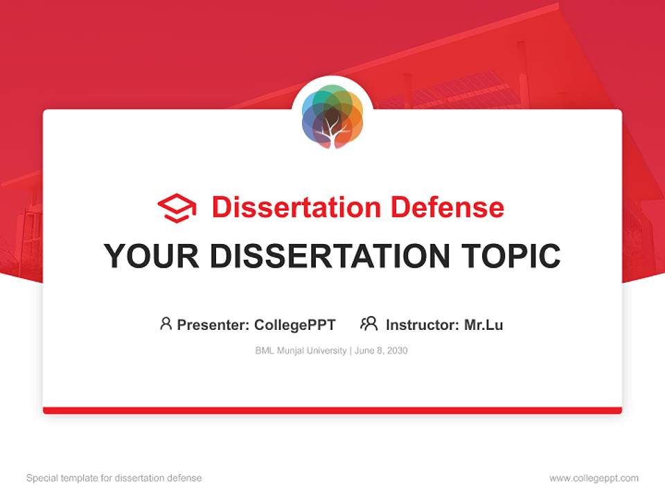 BML Munjal University Graduation Thesis Defense PPT Template4:3 ratio PPT effect preview image7