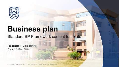 D.Y. Patil Agriculture and Technical University Competition/Entrepreneurship Contest PPT Template