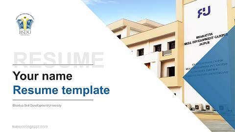 Bhartiya Skill Development University Resume PPT Template