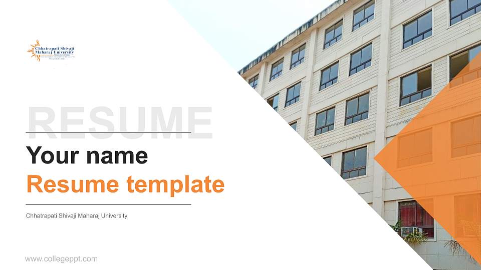 Chhatrapati Shivaji Maharaj University Resume PPT Template16:9 ratio PPT effect preview image