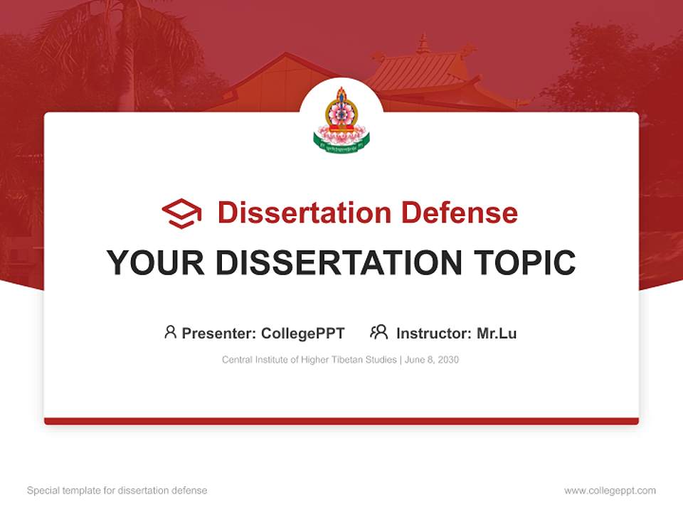 Central Institute of Higher Tibetan Studies Graduation Thesis Defense PPT Template4:3 ratio PPT effect preview image7
