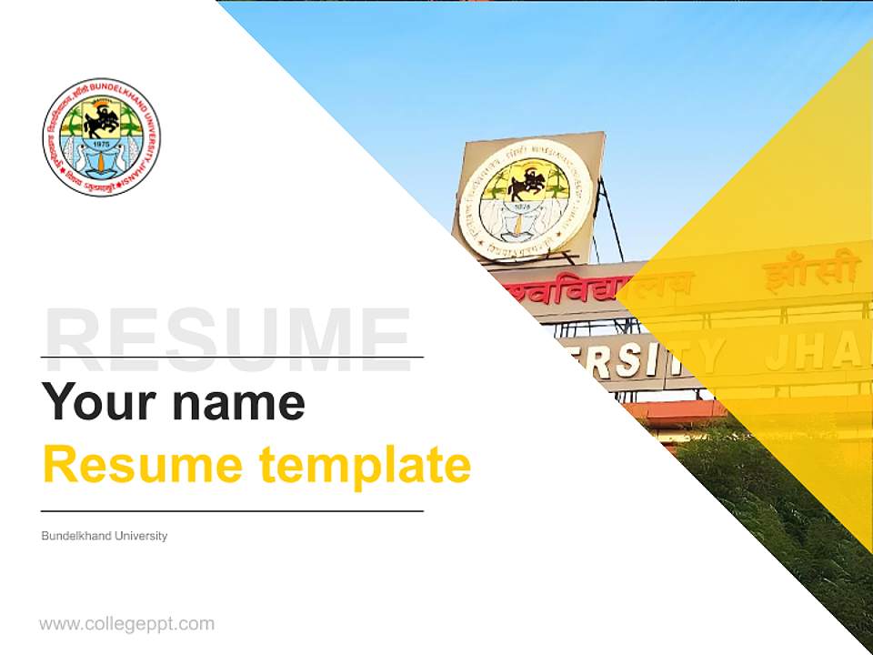 Bundelkhand University Resume PPT Template4:3 ratio PPT effect preview image5