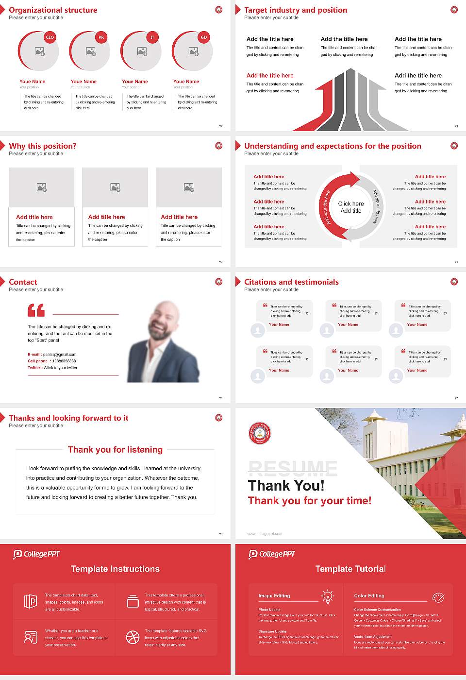 Birla Institute of Technology Resume PPT Template16:9 ratio PPT effect preview image4