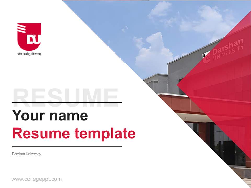 Darshan University Resume PPT Template4:3 ratio PPT effect preview image5