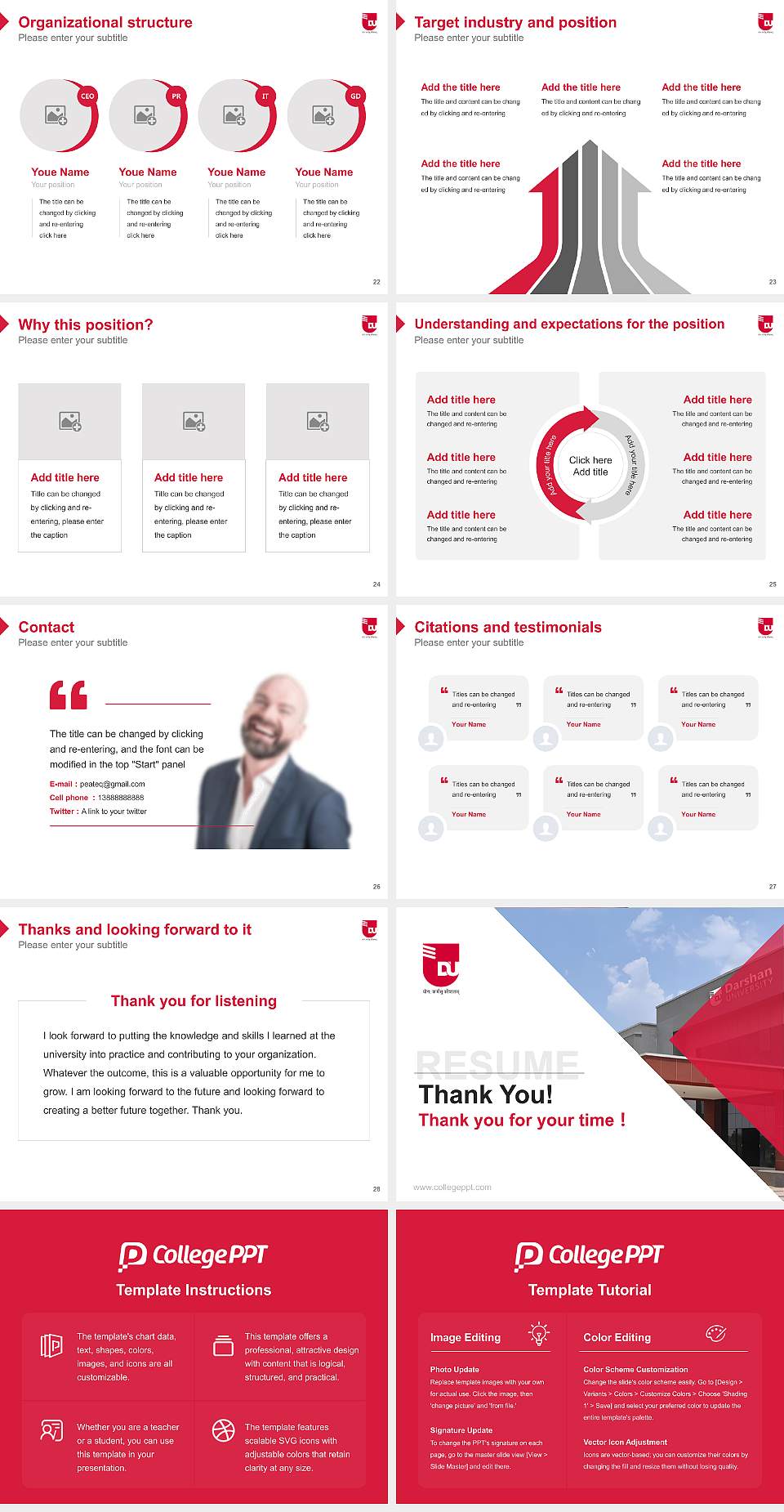 Darshan University Resume PPT Template4:3 ratio PPT effect preview image4