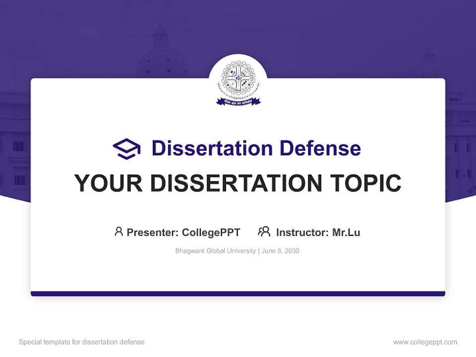 Bhagwant Global University Graduation Thesis Defense PPT Template4:3 ratio PPT effect preview image7