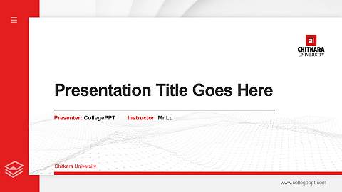 Chitkara University Thesis Proposal/Graduation Defense PPT Template