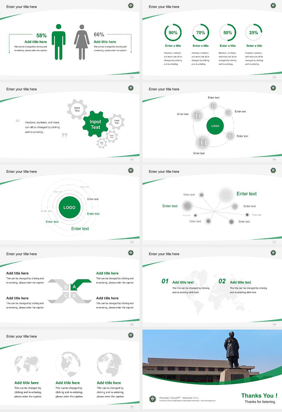 Chaudhary Charan Singh Haryana Agricultural University Course/Courseware Creation PPT Template16:9 ratio PPT effect preview image4