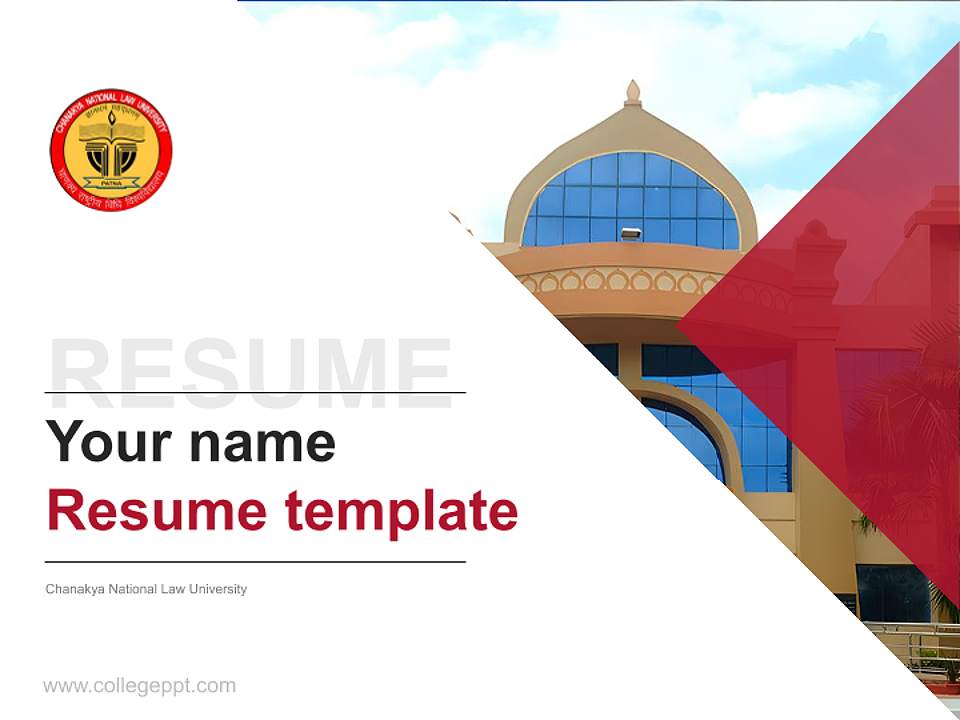 Chanakya National Law University Resume PPT Template4:3 ratio PPT effect preview image5