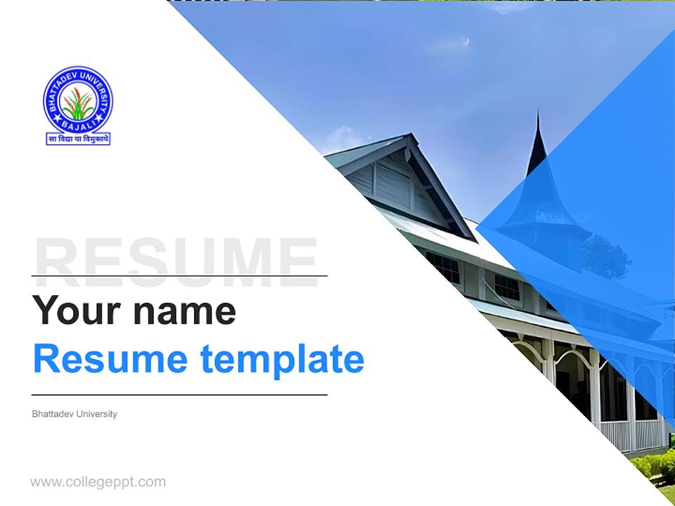 Bhattadev University Resume PPT Template4:3 ratio PPT effect preview image5