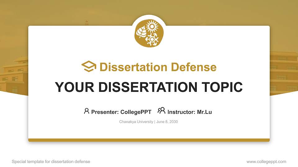 Chanakya University Graduation Thesis Defense PPT Template16:9 ratio PPT effect preview image