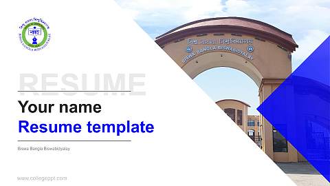 Biswa Bangla Biswabidyalay Resume PPT Template