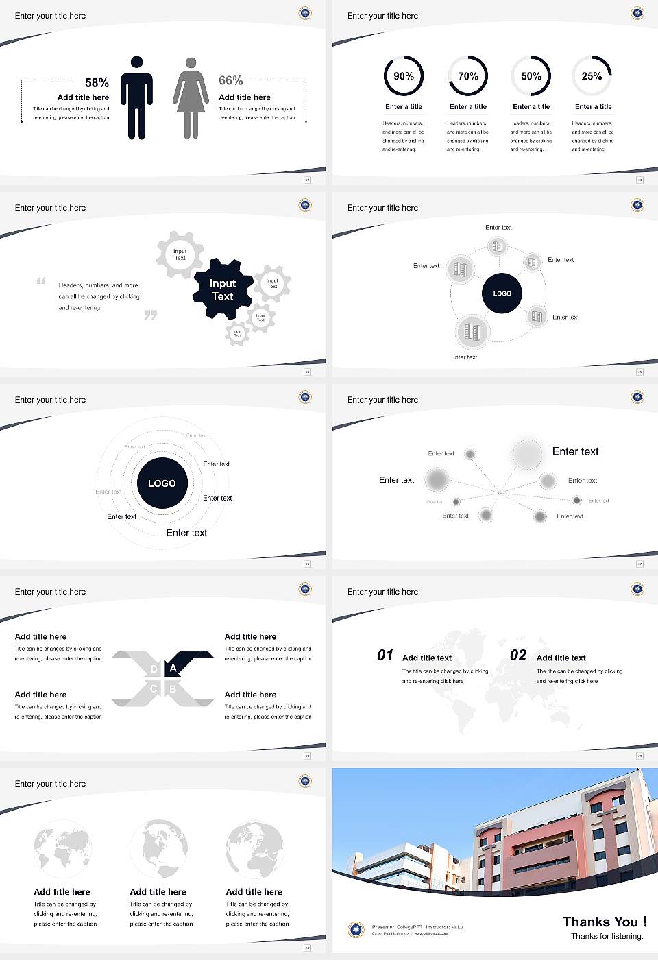 Career Point University Course/Courseware Creation PPT Template16:9 ratio PPT effect preview image4