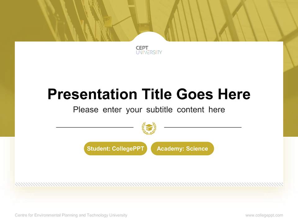 Centre for Environmental Planning and Technology University National Scholarship Defense PPT Template4:3 ratio PPT effect preview image4