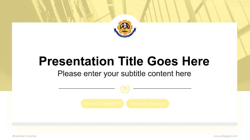 Bharathiar University National Scholarship Defense PPT Template16:9 ratio PPT effect preview image