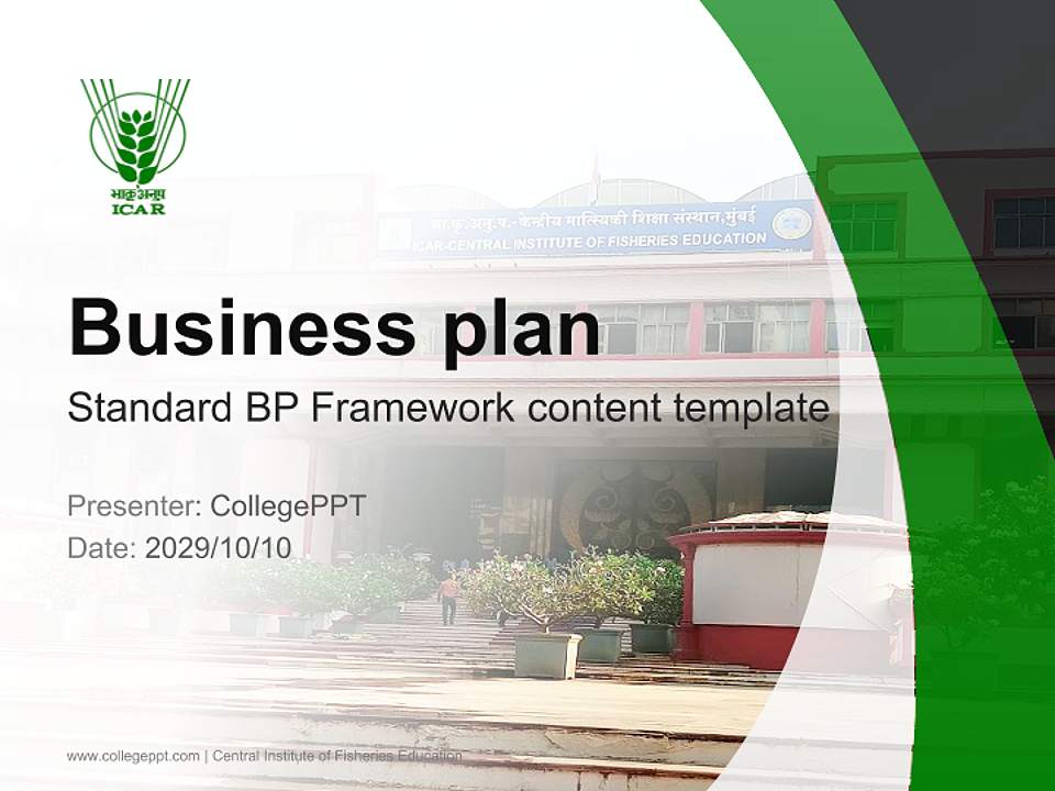 Central Institute of Fisheries Education Competition/Entrepreneurship Contest PPT Template4:3 ratio PPT effect preview image9