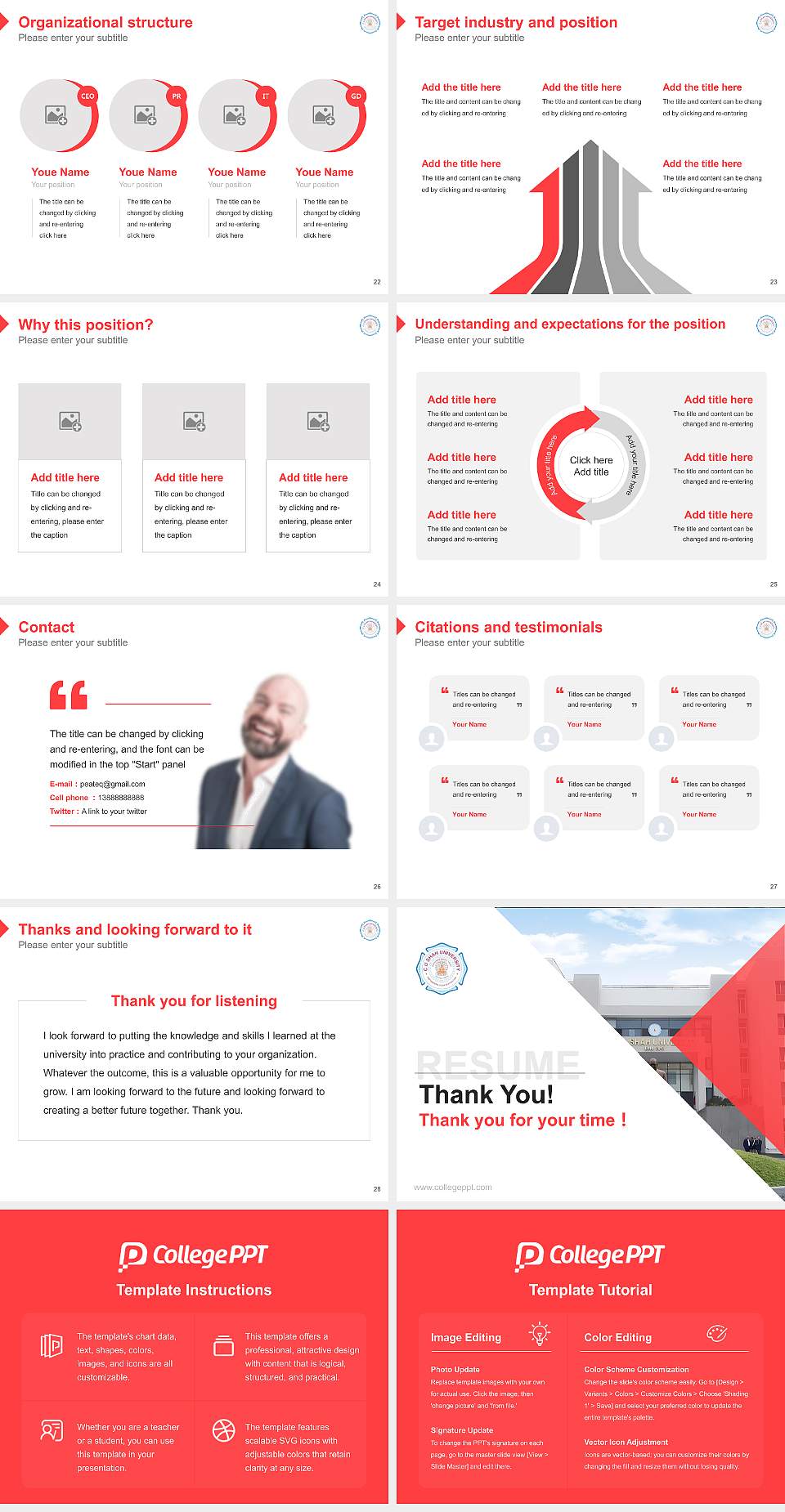 C.U. Shah University Resume PPT Template4:3 ratio PPT effect preview image4