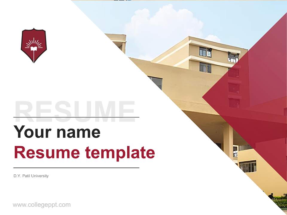 D.Y. Patil University Resume PPT Template4:3 ratio PPT effect preview image5