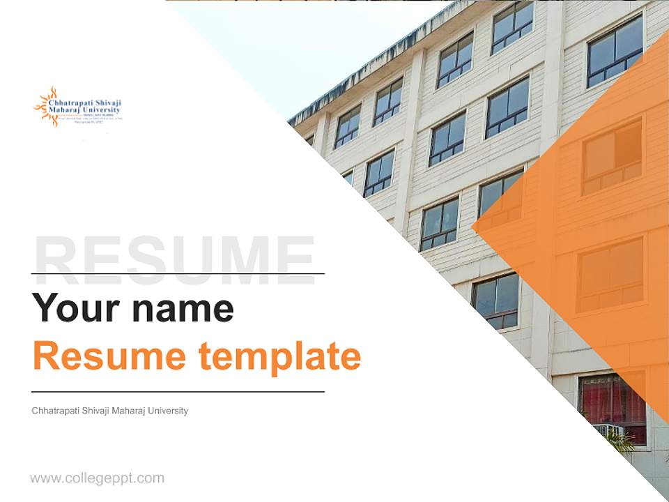 Chhatrapati Shivaji Maharaj University Resume PPT Template4:3 ratio PPT effect preview image5