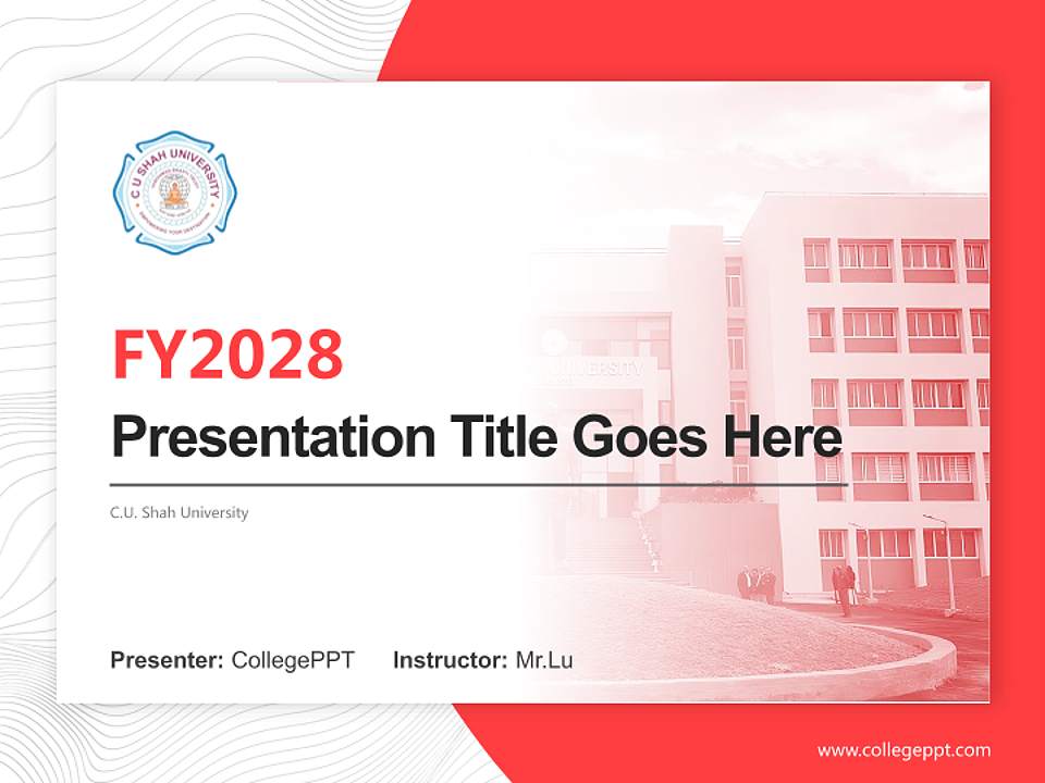 C.U. Shah University Academic Presentation/Research Findings Report PPT Template4:3 ratio PPT effect preview image5