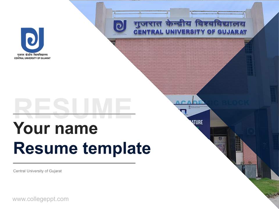 Central University of Gujarat Resume PPT Template4:3 ratio PPT effect preview image5