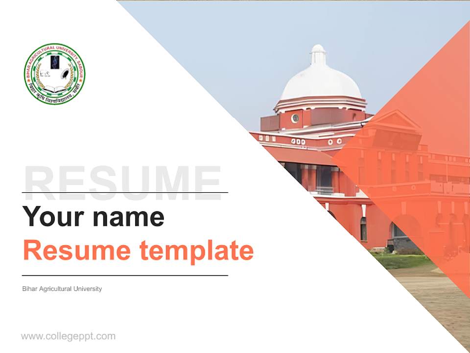 Bihar Agricultural University Resume PPT Template4:3 ratio PPT effect preview image5