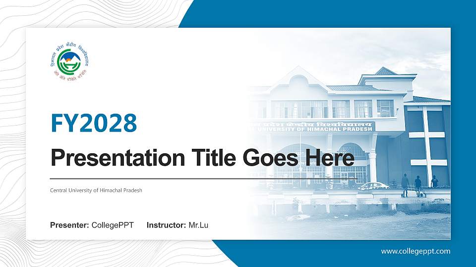 Central University of Himachal Pradesh Academic Presentation/Research Findings Report PPT Template16:9 ratio PPT effect preview image