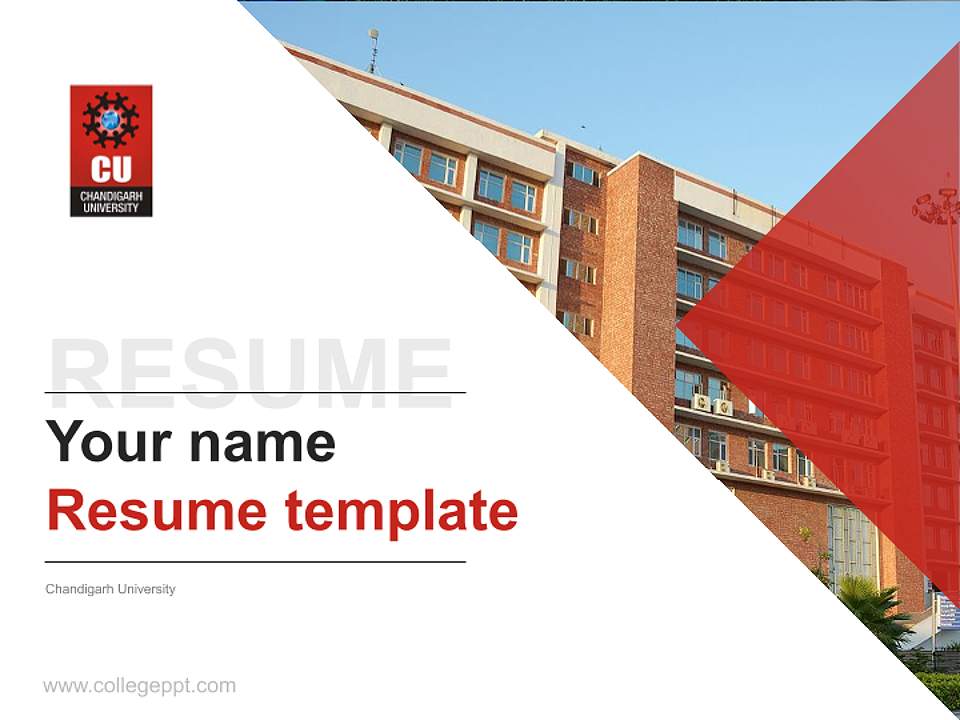 Chandigarh University Resume PPT Template4:3 ratio PPT effect preview image5