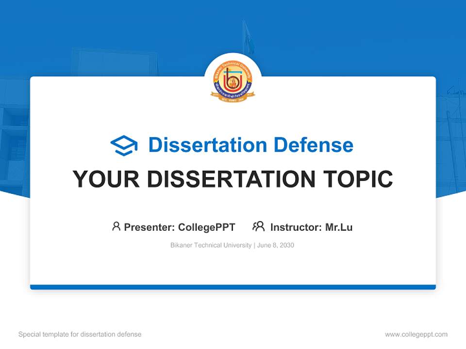 Bikaner Technical University Graduation Thesis Defense PPT Template4:3 ratio PPT effect preview image7