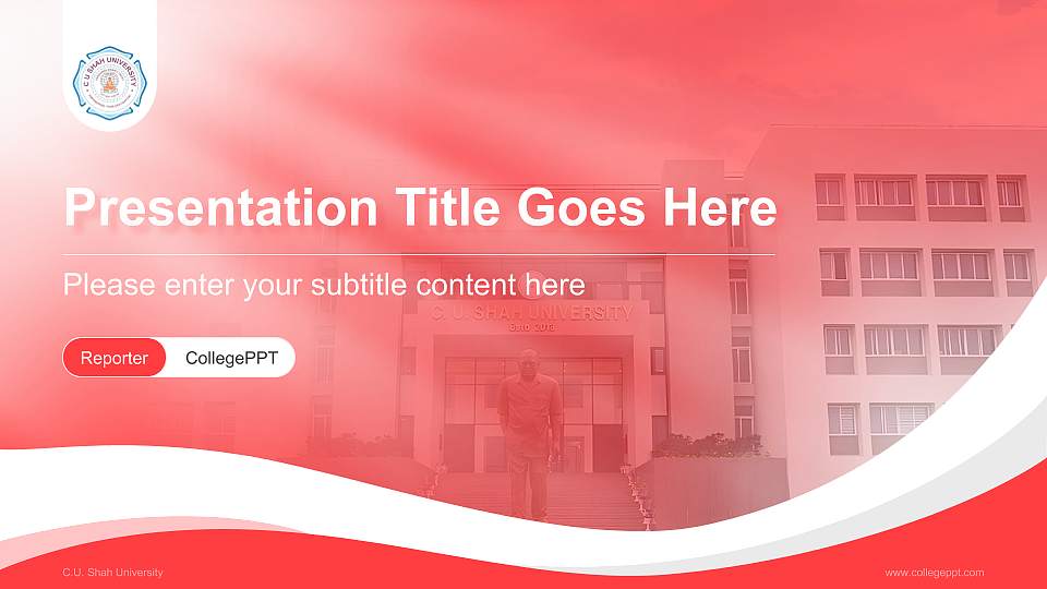 C.U. Shah University Lecture Sharing and Networking Event PPT Template16:9 ratio PPT effect preview image