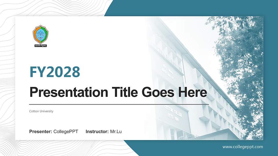 Cotton University Academic Presentation/Research Findings Report PPT Template16:9 ratio PPT effect preview image