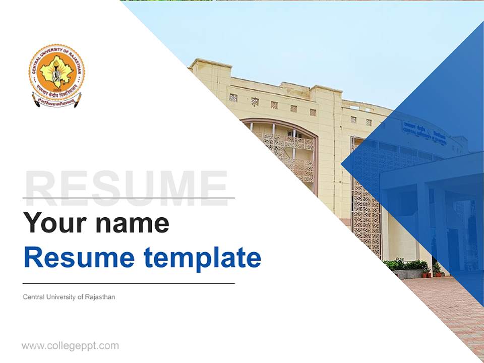 Central University of Rajasthan Resume PPT Template4:3 ratio PPT effect preview image5