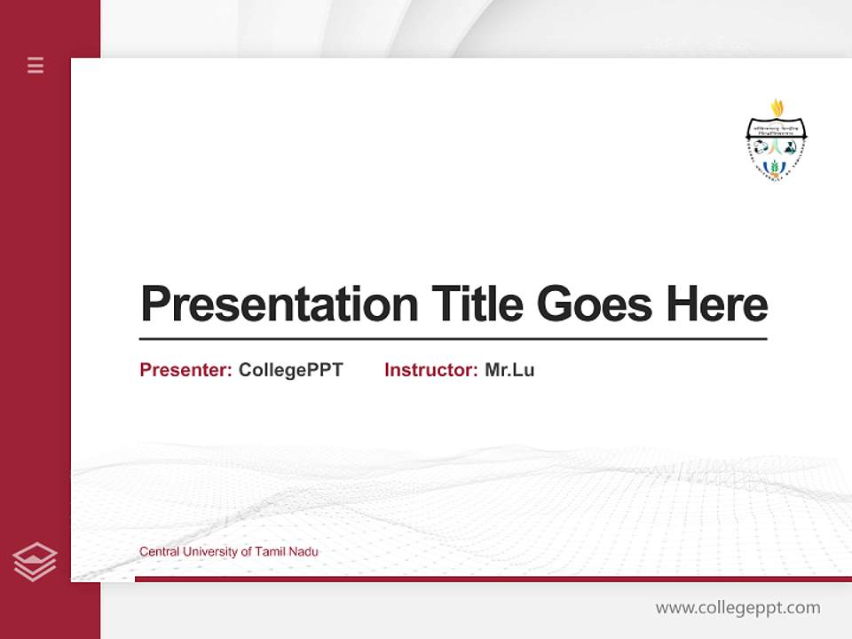 Central University of Tamil Nadu Thesis Proposal/Graduation Defense PPT Template4:3 ratio PPT effect preview image5