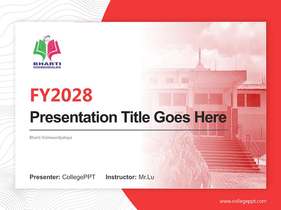 Bharti Vishwavidyalaya Academic Presentation/Research Findings Report PPT Template4:3 ratio PPT effect preview image5