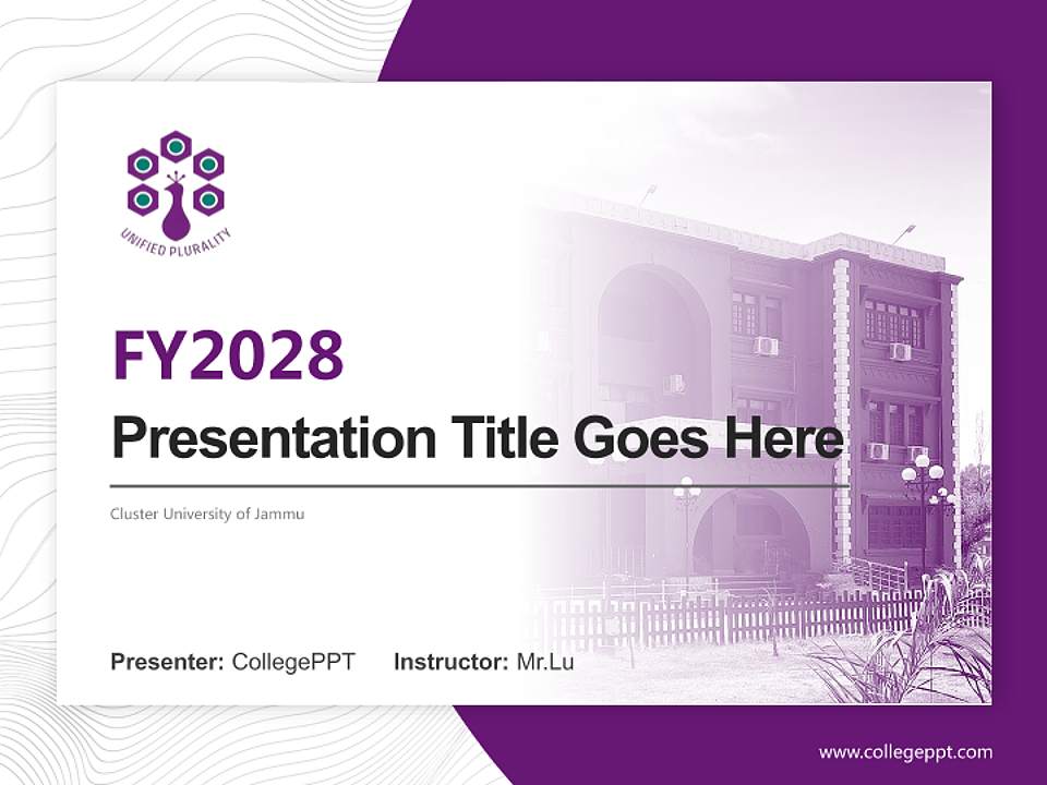 Cluster University of Jammu Academic Presentation/Research Findings Report PPT Template4:3 ratio PPT effect preview image5