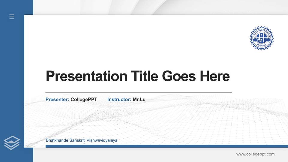 Bhatkhande Sanskriti Vishwavidyalaya Thesis Proposal/Graduation Defense PPT Template16:9 ratio PPT effect preview image
