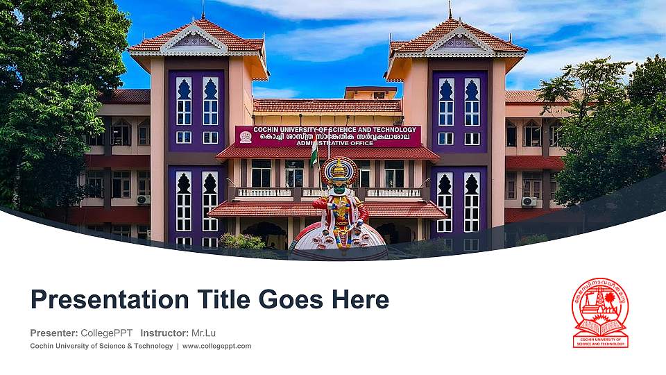 Cochin University of Science & Technology Course/Courseware Creation PPT Template16:9 ratio PPT effect preview image