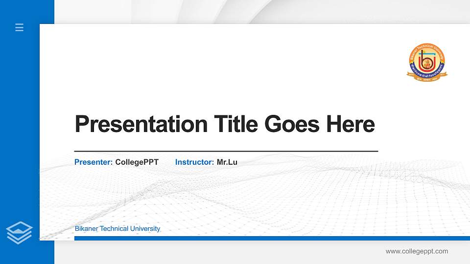 Bikaner Technical University Thesis Proposal/Graduation Defense PPT Template16:9 ratio PPT effect preview image