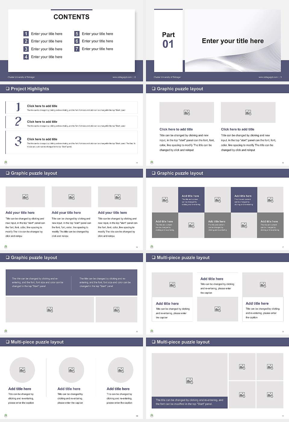 Cluster University of Srinagar General Purpose PPT Template16:9 ratio PPT effect preview image2