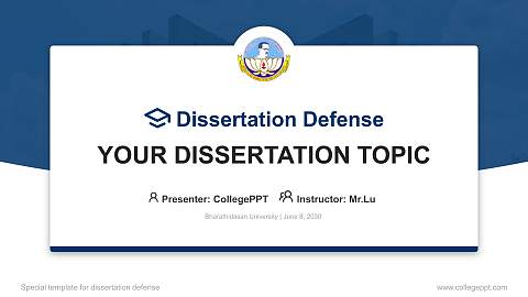 Bharathidasan University Graduation Thesis Defense PPT Template
