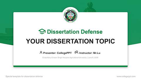 Chaudhary Charan Singh Haryana Agricultural University Graduation Thesis Defense PPT Template