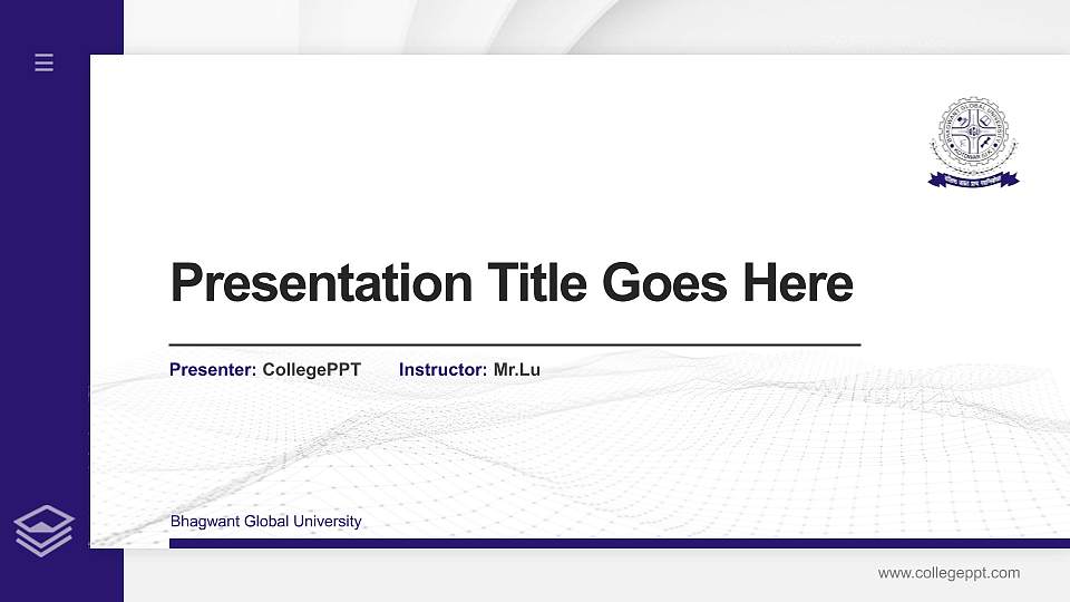 Bhagwant Global University Thesis Proposal/Graduation Defense PPT Template16:9 ratio PPT effect preview image
