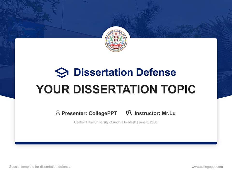 Central Tribal University of Andhra Pradesh Graduation Thesis Defense PPT Template4:3 ratio PPT effect preview image7
